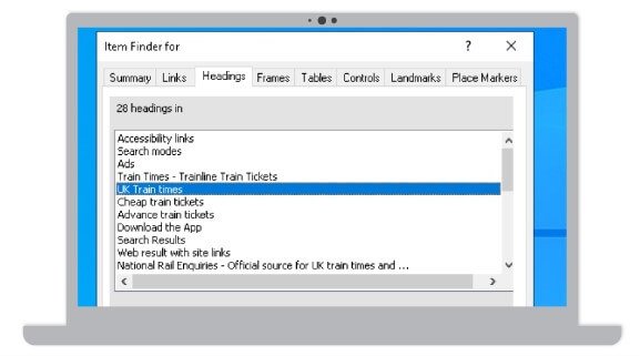 ScreenReader valdymo juosta
